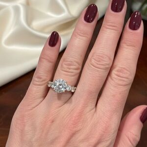 Gorgeous 925 sterling silver gold tone cubic zirconia designer ring sz 7